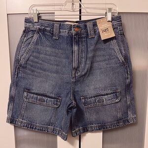 NWT Madewell Baggy Bermuda Jean Denim Cargo Shorts Size 28